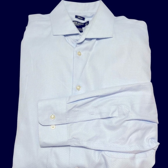 Pronto Uomo Blue Dress Shirt Classic Non Iron Sz 17 36/37 Tall - Picture 6 of 11